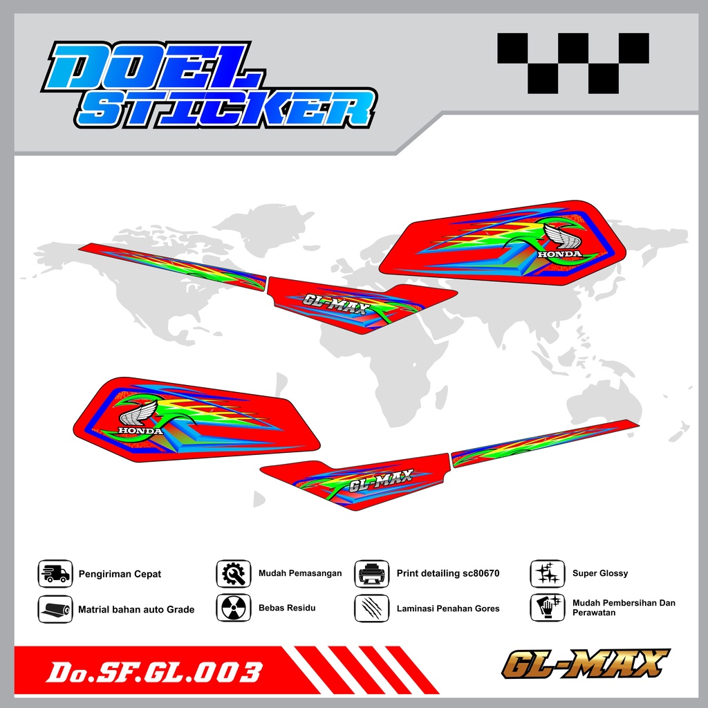 STICKER STRIPING HONDA GL PRO MAX  - STICKER STRIPING LIST VARIASI HOLOGRAM , CROME HONDA GL PRO MAX DOEL 003