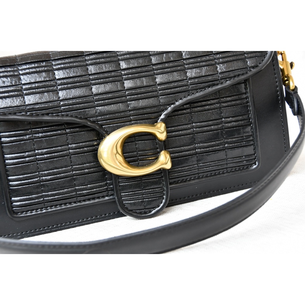 TAS WANITA WOMEN TABBY 26 IN PLEATING SHOULDER BAG TAS SELEMPANG 89149 white BLACK