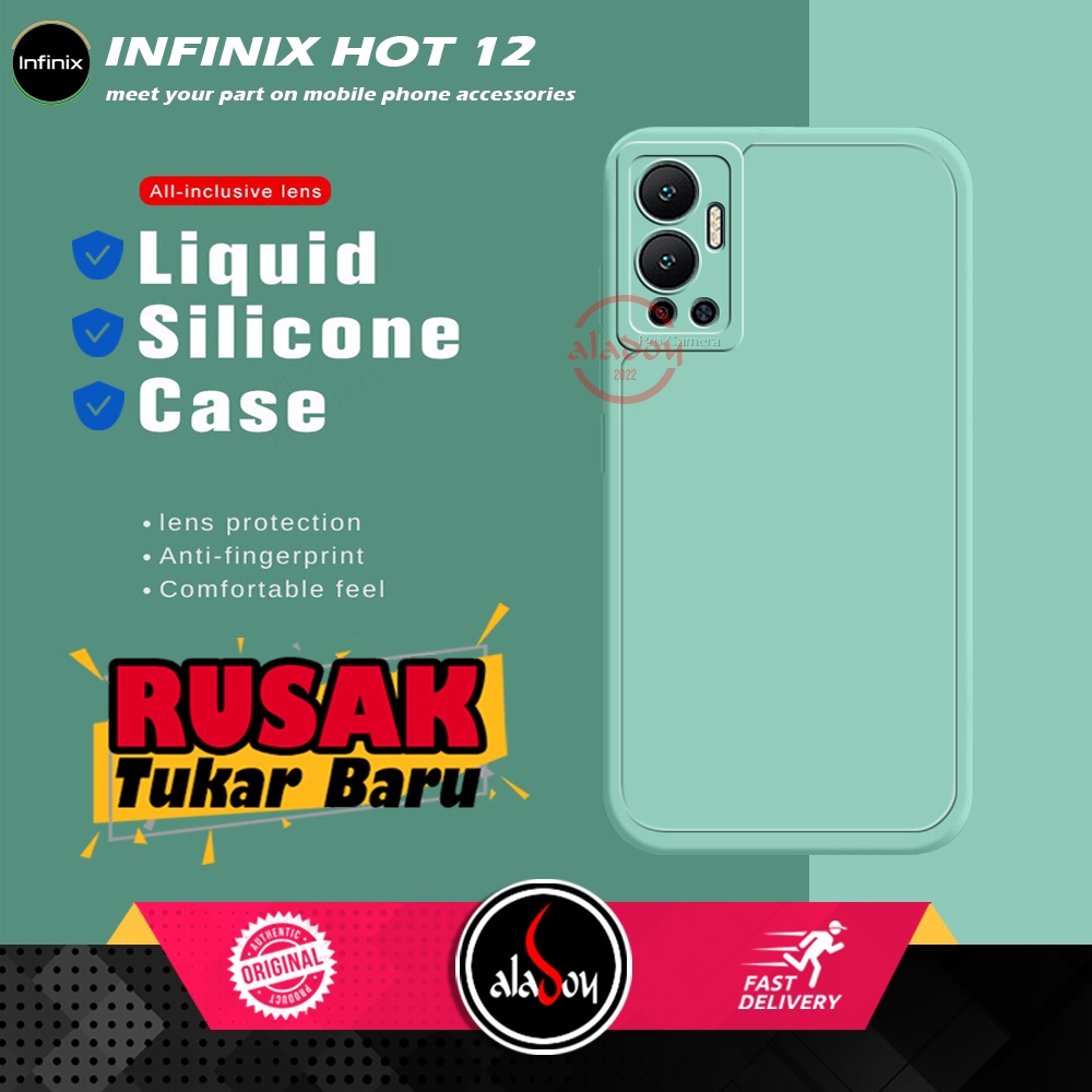 Case Infinix Hot 12 2022 Soft Case Liquid Silicone Pro Camera Premium Casing