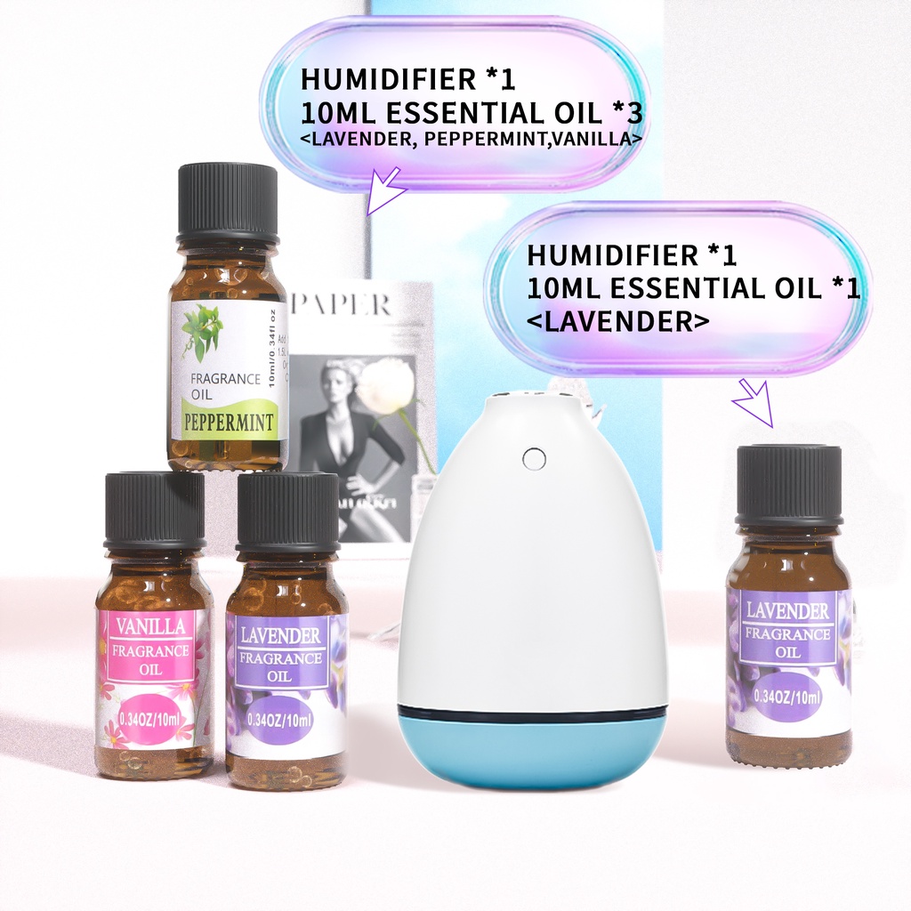 100% ORI - endear Humidifier Purifier Diffuser 200ML Portable Terapkan ke Essential oil HD03-Biru