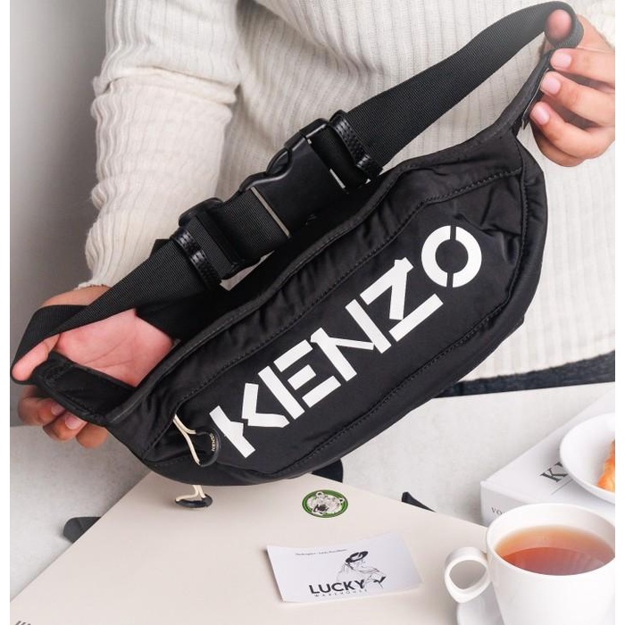 Kenzo Logo Crossover Bumbag In Black - ORIGINAL 100%