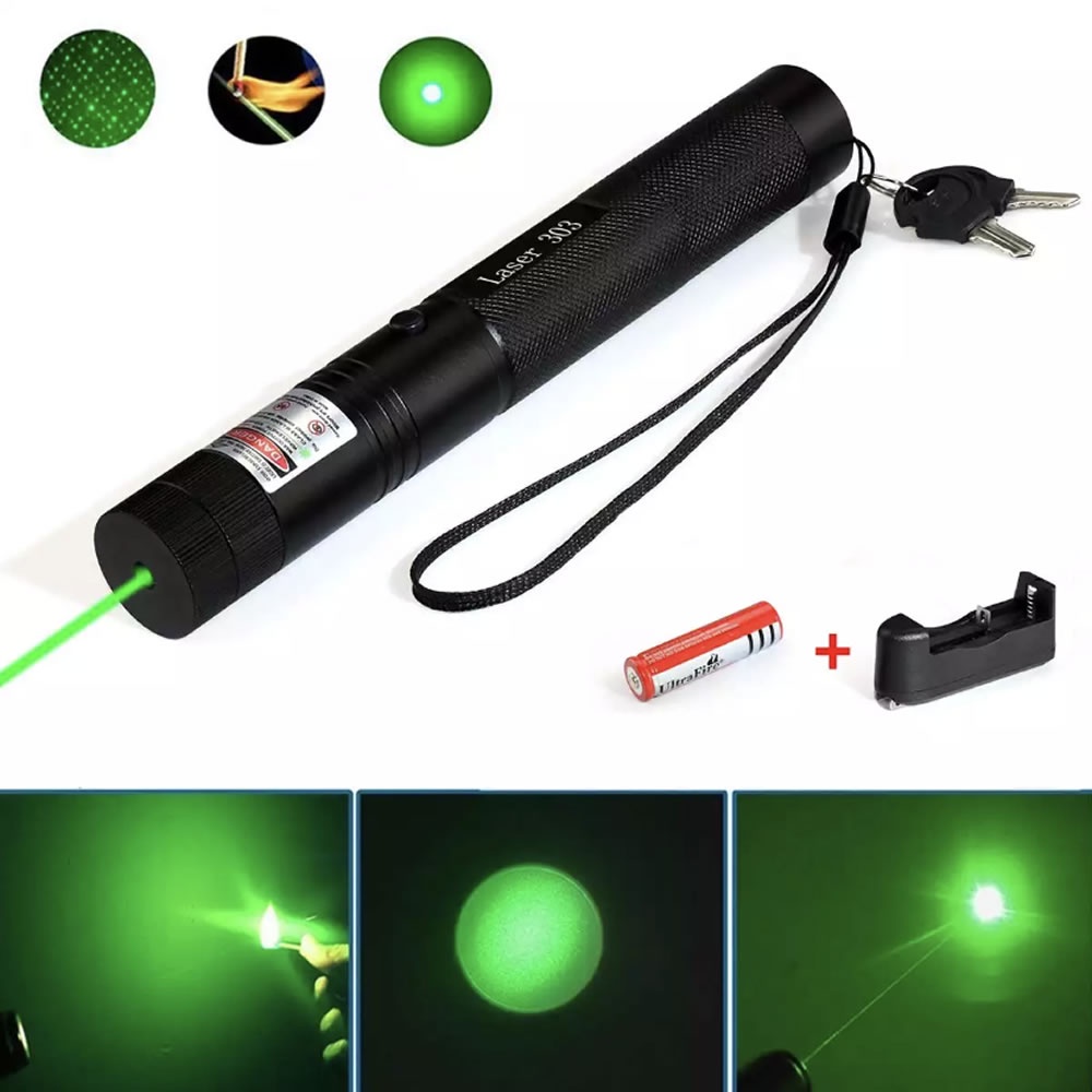 Green Laser Pointer 303 / Senter Jarak Jauh Presentasi Rechargeable