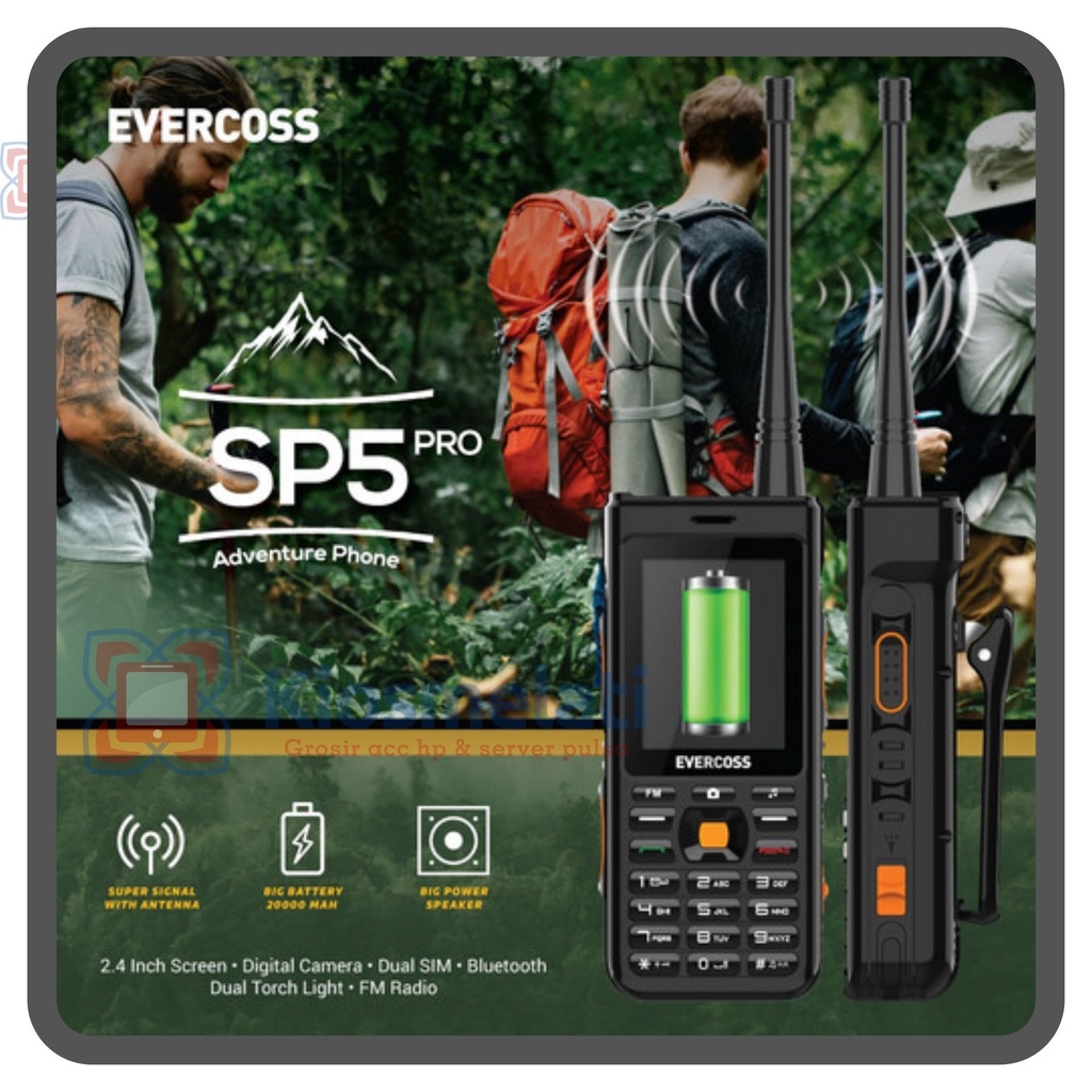 EVERCOSS SP5 PRO - HP OUTDOOR - BIG BATTERY 20000MAH - BIG SPEAKER -SENTER - SINYAL KUAT - GARANSI R