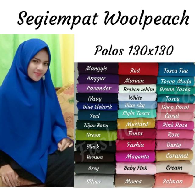  Jilbab segiempat Wolfis polos 130x130 Shopee Indonesia