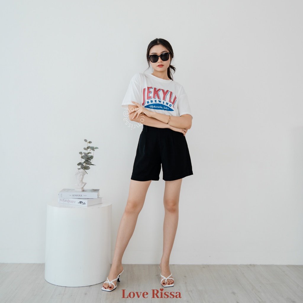 Kaos Tshirt Jekyll Oversized Korean Street Baju Wanita Lengan Pendek Love Rissa