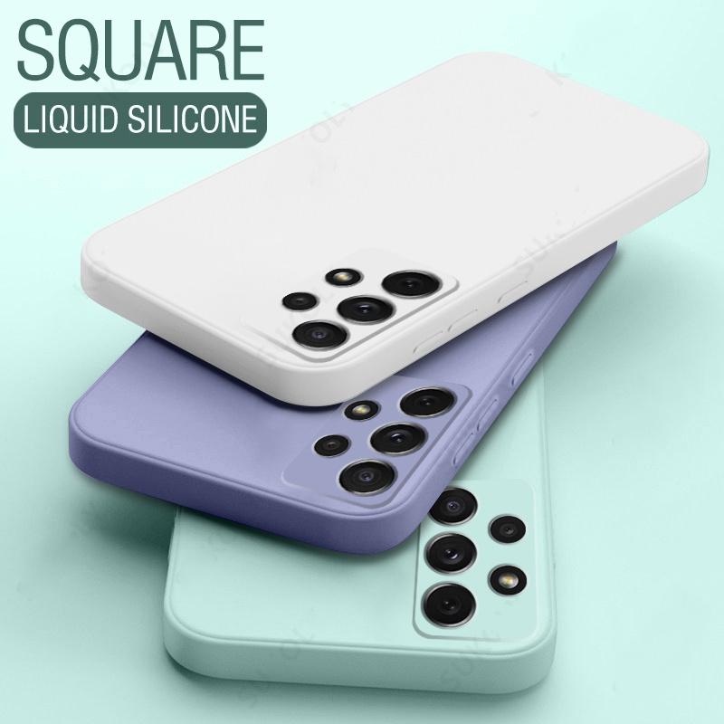 Samsung A32  A52s A52 A72 Soft case FREE TALI  Liquid Square SILICONE Back Cover