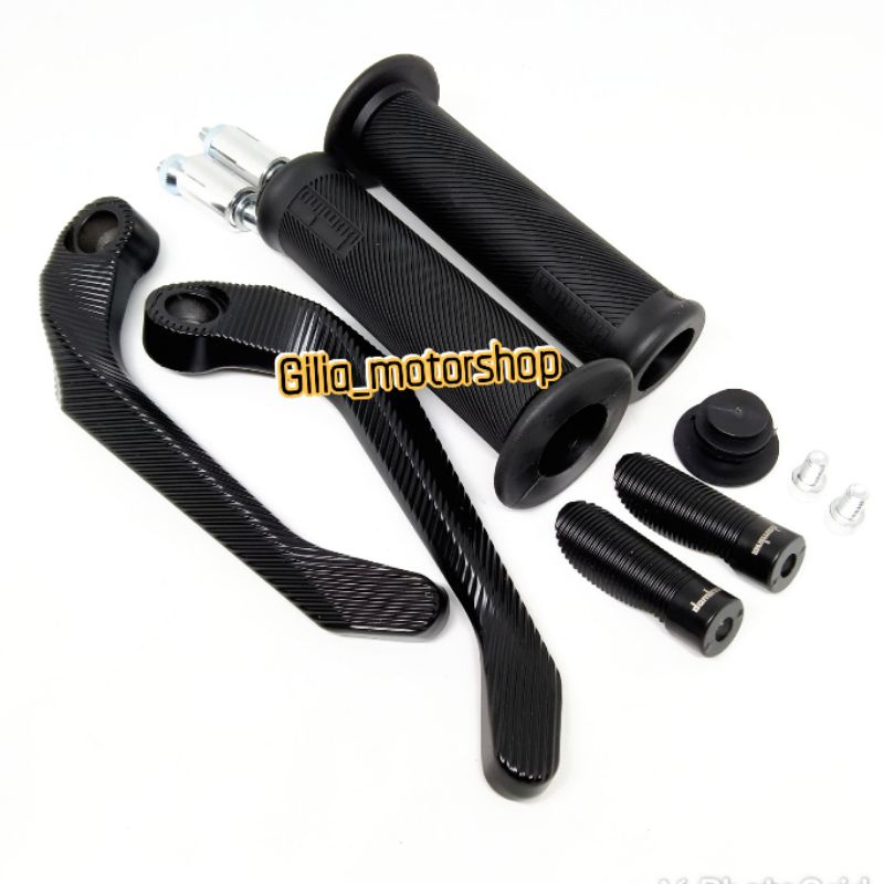 Proguard Pelindung Stang Hitam Proguard Handguard Jalu Stang plus handgrip Bulu Domino Universal(paket)