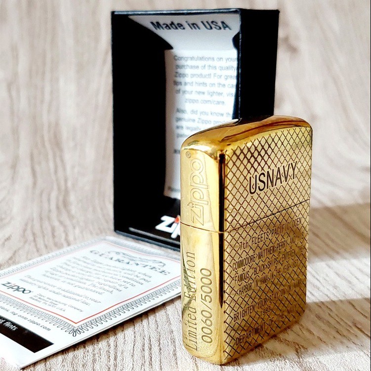 Korek Api Zippo Gold Lights USNAVY / Zippo Premium