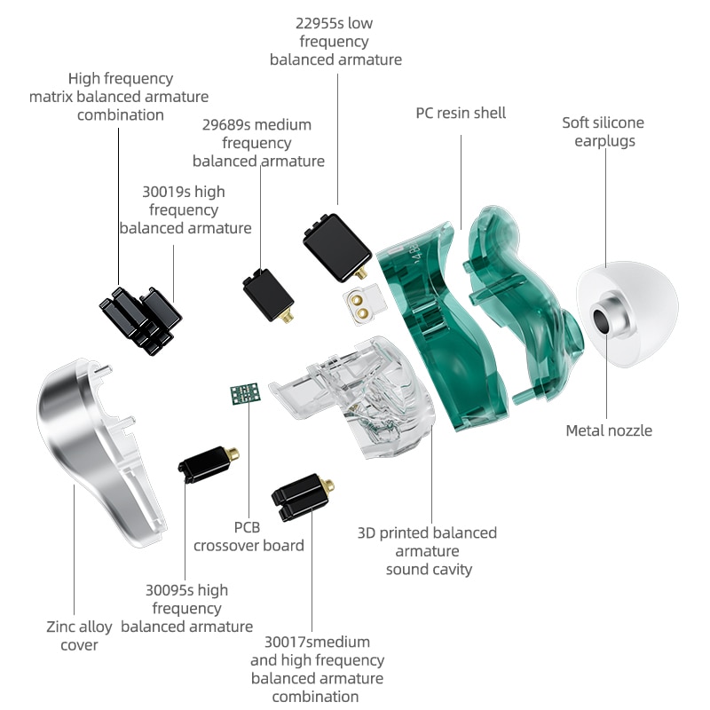 KZ AST 12BA Units 24 Balanced Armature HIFI Earphones DJ Monitor Earbuds Noise Cancelling Headsets KZ ZAX ZSX ASX  AS16 ASF