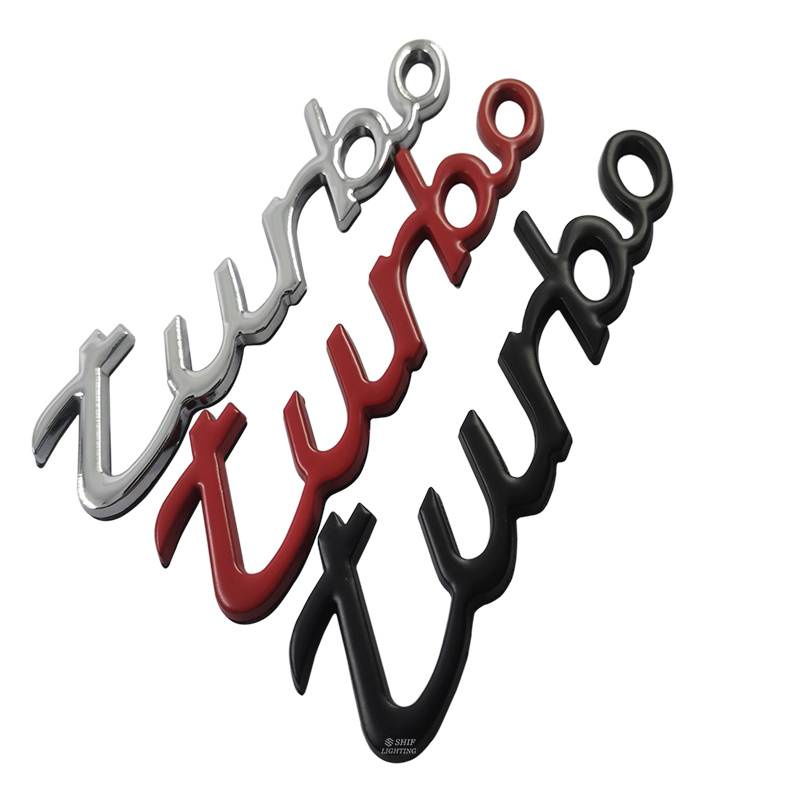 1 x Metal TURBO Letter Auto Car Side Rear Decorative Emblem Badge Sticker Decal TURBO