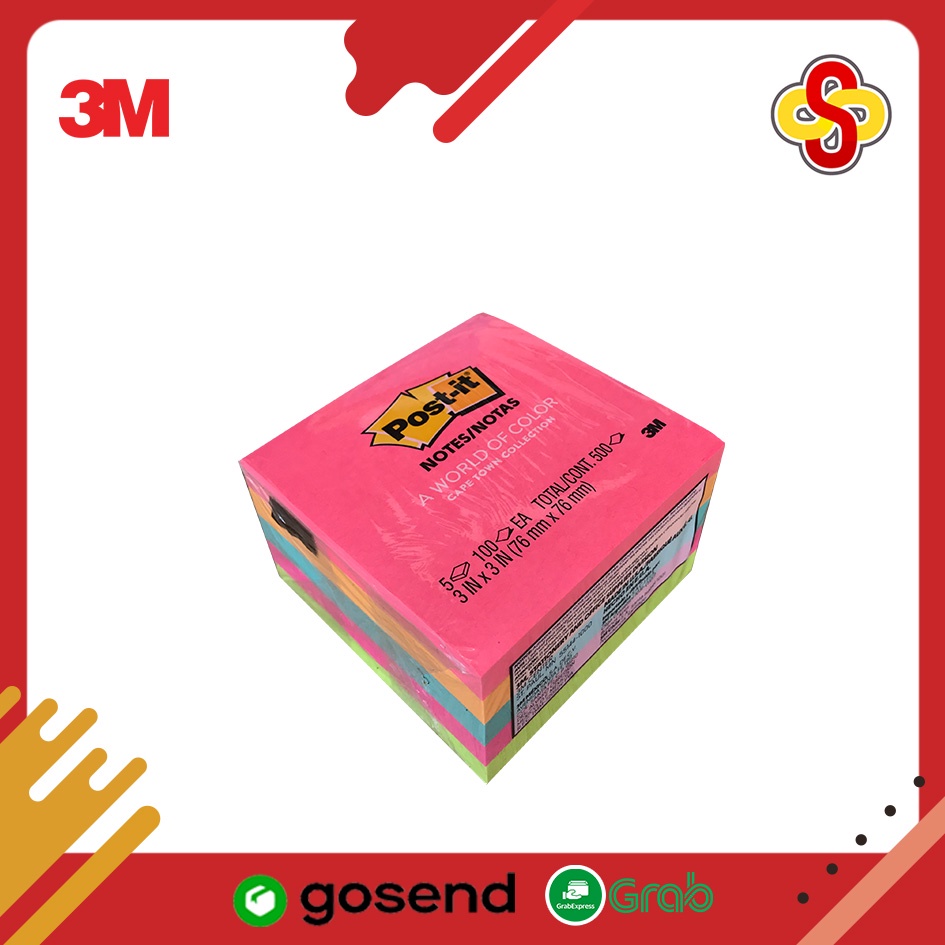 Sticky Notes / Kertas Memo Post-it 3M 654 5 Warna