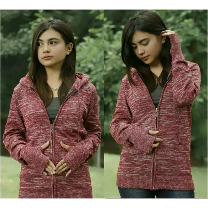 Sweater wanita, sweater rajut twotone roundhand, sweater rajut tebal, sweater rajut wanita terkini