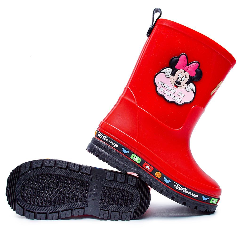 Sepatu Boot Anak Import Disney Minnie Mouse Merah