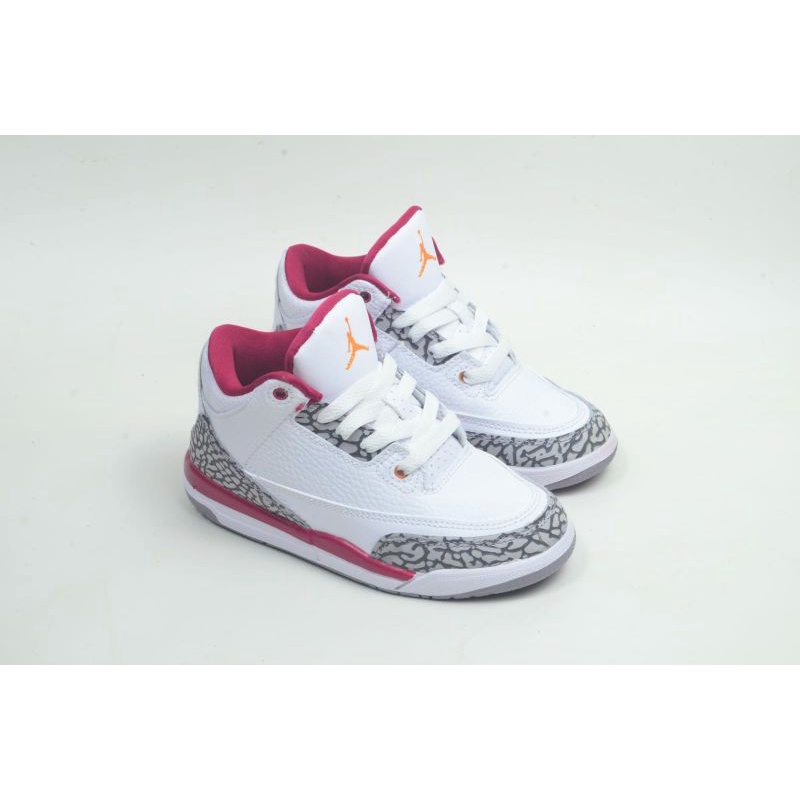 Air Jordan Retro 3 Kids White Red Original 100% Authentic
