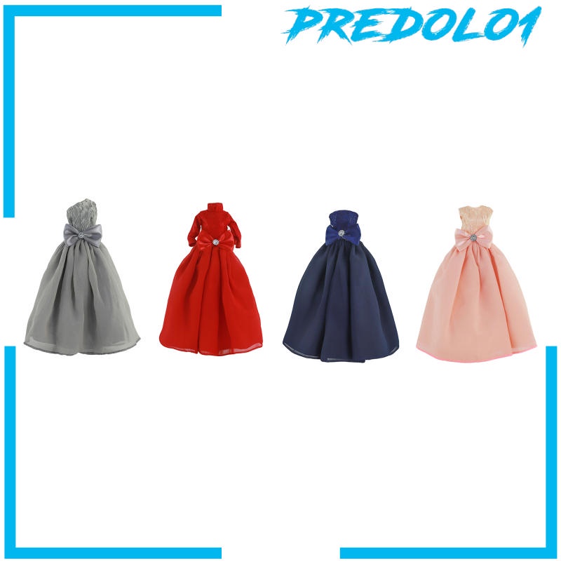 (Predolo1) Mainan Dress Pengantin Boneka Skala 1: 6 Untuk Anak Perempuan