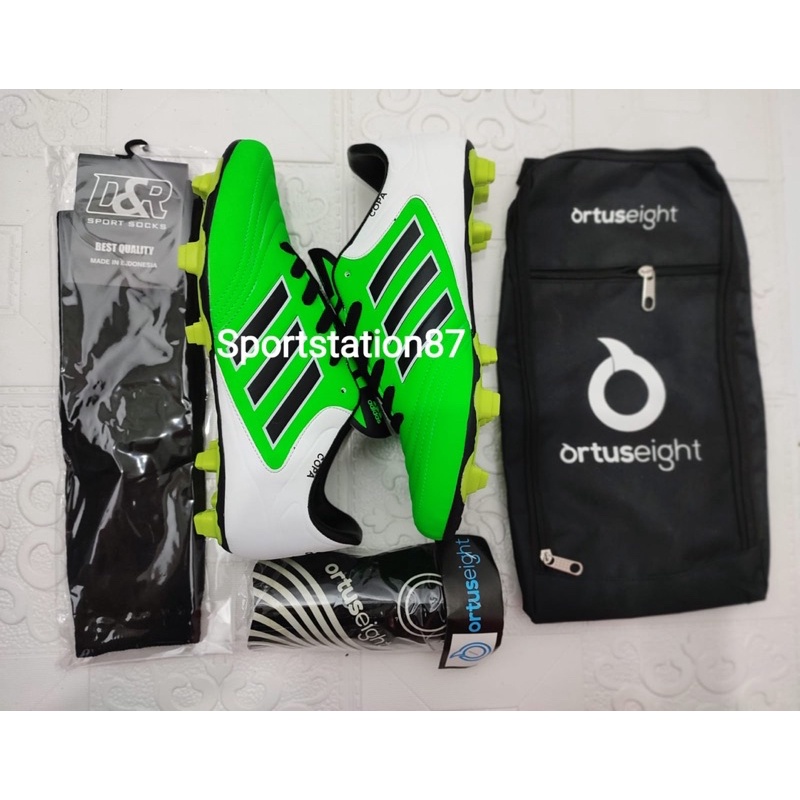 ADIDAS PAKET 4 !! SEPATU BOLA ADIDAS PAKET 4 ( SEPATU + TAS + DEKER + KAOS KAKI ) TERBARU