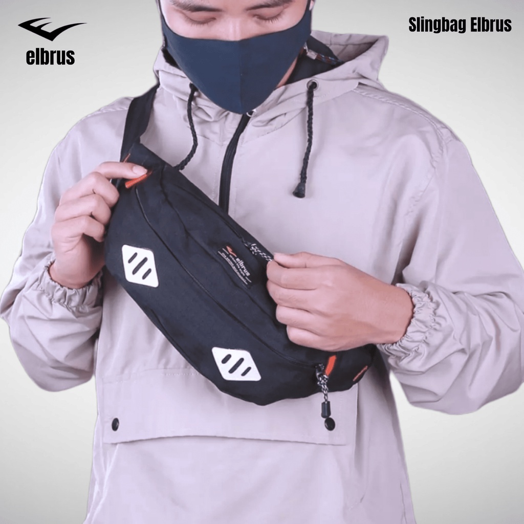 Tas Pinggang Pria Elbrus Termurah Warna Hitam - Waistbag Slingbag Pria Elbrus