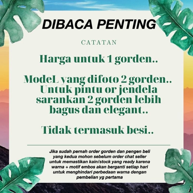 GORDEN JENDELA PENDEK KAMAR TAMU TINGGI 120 - KORDEN MINIMALIS- HORDENG SMOKRING TERMURAH