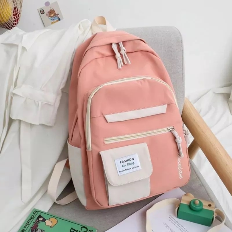 TAS RANSEL SEKOLAH KOREA MULTIFUNGSI TAS SEKOLAH REMAJA AESTHETIC