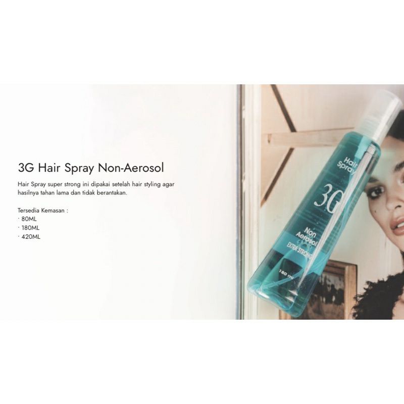 3G HAIR SPRAY NON AEROSOL - 180 ML/HAIR SPREY 3G/PENGERAS RAMBUT/PENGERAS RAMBUT UNTUK KLINTONG