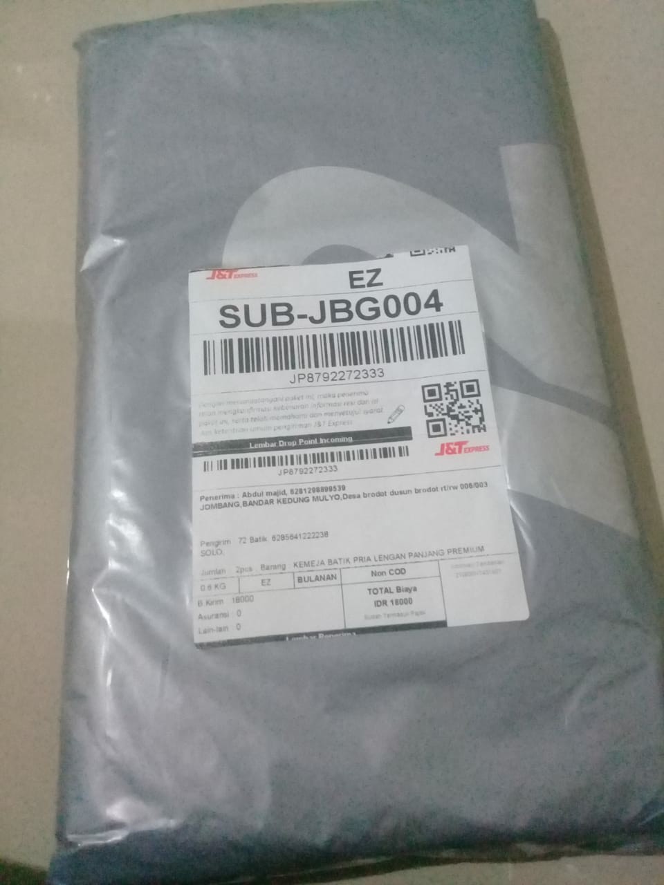 Kemeja Batik Pria Lengan Panjang Premium Motif Parang Warna Putih 725495 Cap 72