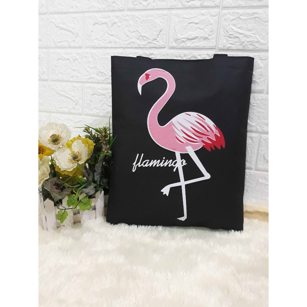 MJS 467 - FLAMINGO TOTEBAG /TOTEBAG SABLON / TOTEBAG KULIAH