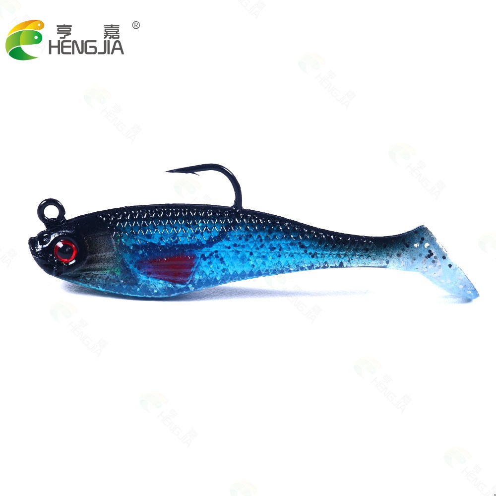 Hengjia 1pc Umpan Pancing Softlure Bentuk Ikan Bahan Silikon Ukuran 8cm 10g