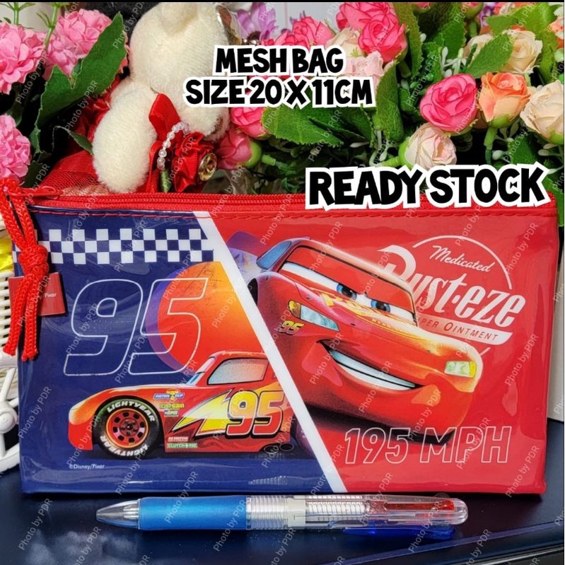 

Mesh Bag / Pouch Dompet Serbaguna / Tempat Pensil Size 20 x 11cm Disney Karakter Cars Alexander Mc Queen