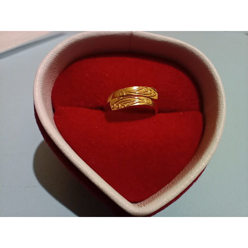Cincin anak emas muda lingkar double perhiasan emas muda