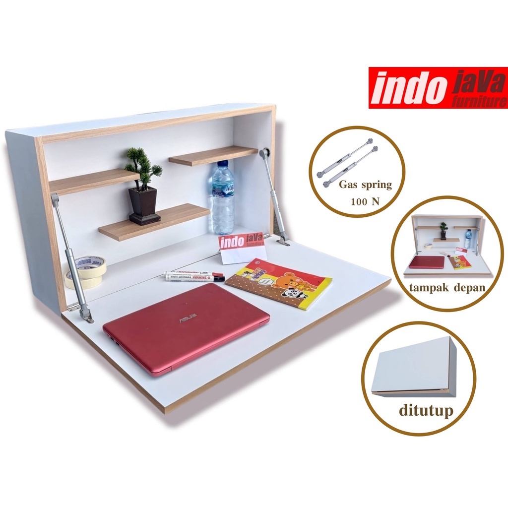 Meja Kerja Belajar Lipat Dinding 70cm x 40cm x 18cm