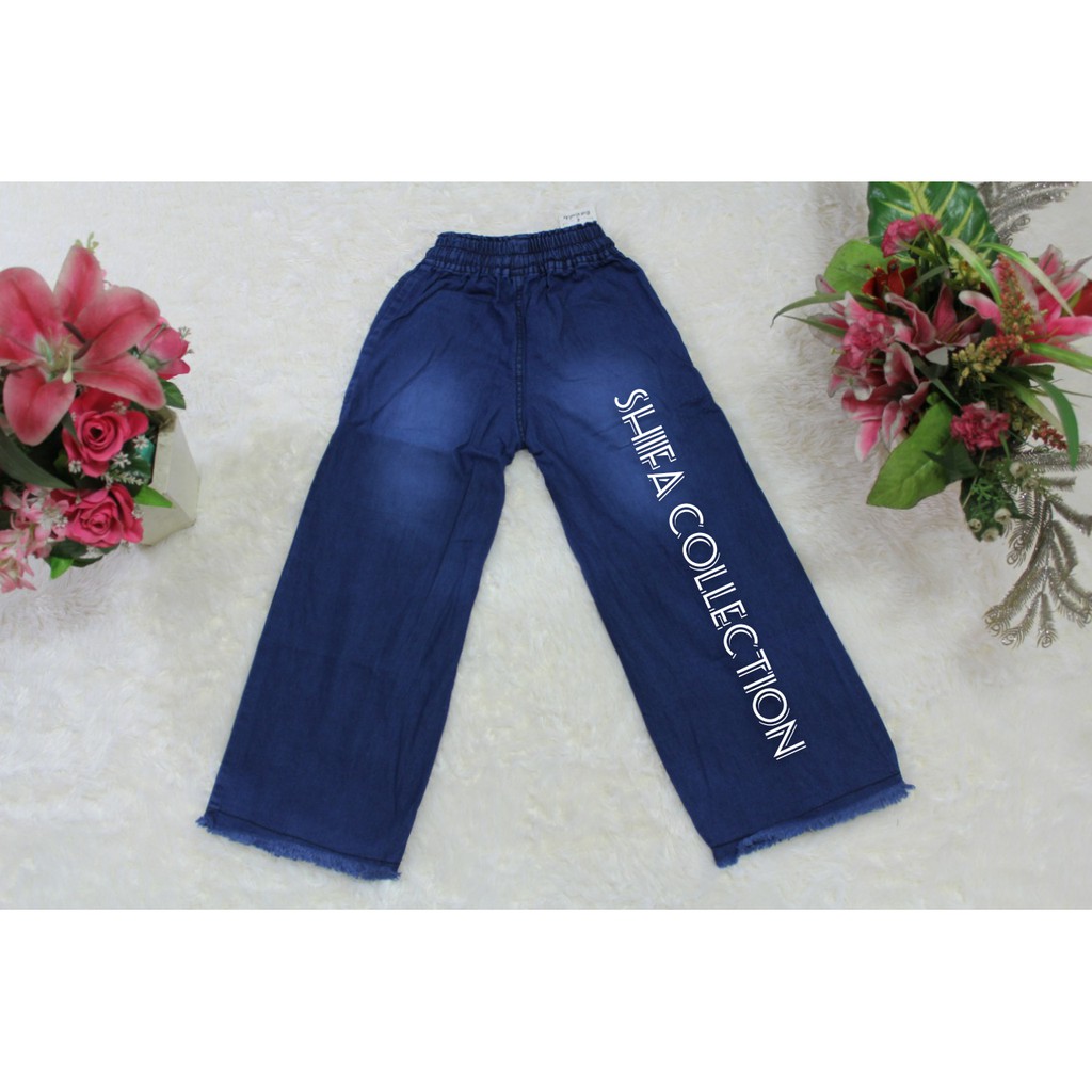 Kulot Jeans / Celana Kulot Jeans Panjang / Celana Kulot Panjang Anak /  Celana Kulot Jeans Anak Karekter Boneka LED Size M L XL dan Anak Tanggung (Usia 5-13 tahun)