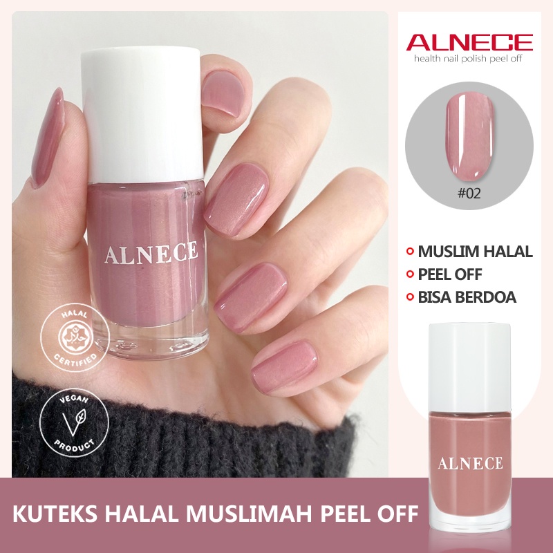 ALNECE  40 warna Bisa Di Kupas Kutek Halal Muslimah Kutek Peel Off Bisa Untuk Sholat Cat Kuku 8ml