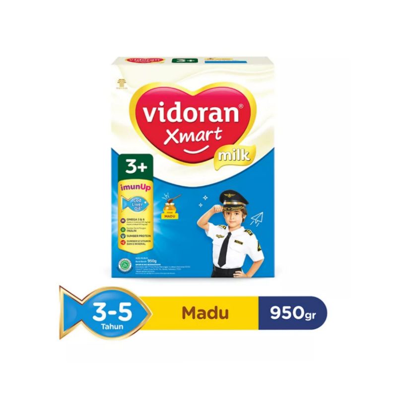 VIDORAN Xmart Milk 1+ &amp; 3+ Rasa Vanila/Madu 925gr