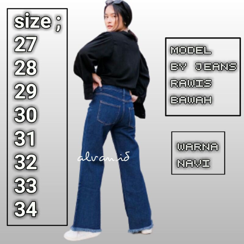 [ BIG SIZE ] Celana boyfriend kulot panjang rawis // jeans kulot rawis wanita