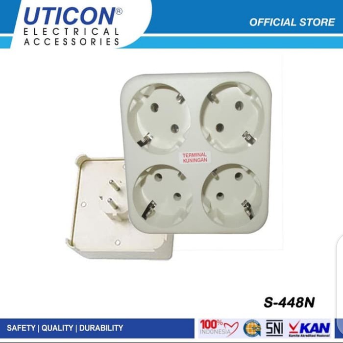 Uticon Stop Kontak 4 in 1 S-448N