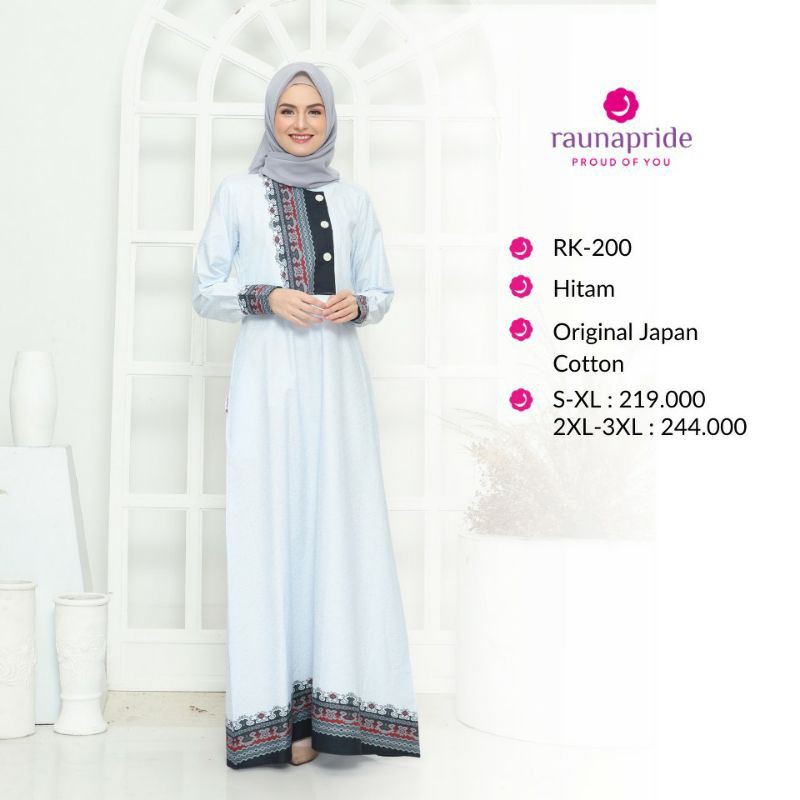 Gamis Putih Rauna - Gamis Putih Etnik - Gamis Busui Original Rauna