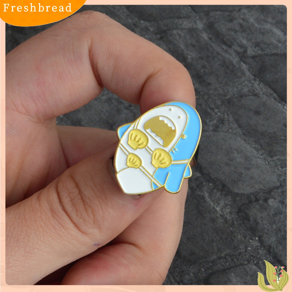 Fresh| Bros Pin Enamel Bentuk Ikan Paus / Hiu / Paus Kartun Lucu