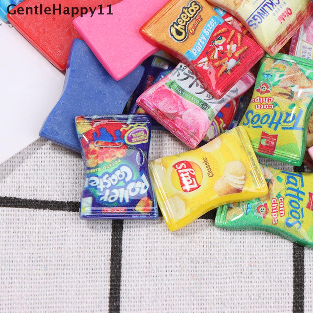 Gentlehappy 10Pcs / Set Mainan Simulasi Permen / Snack / Cream Bahan Resin Untuk Aksesoris Rumah Boneka