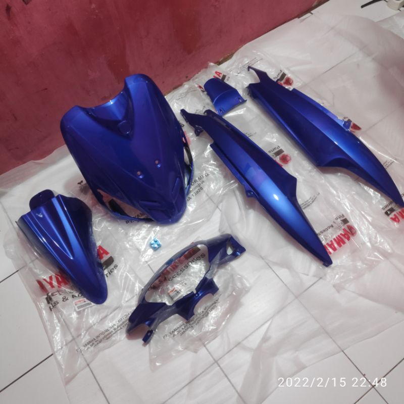 FULLSET COVER BODY ALUS MIO SPORTY BIRU TUA ORIGINAL ORI YAMAHA SPAKBOR TAMENG BATOK