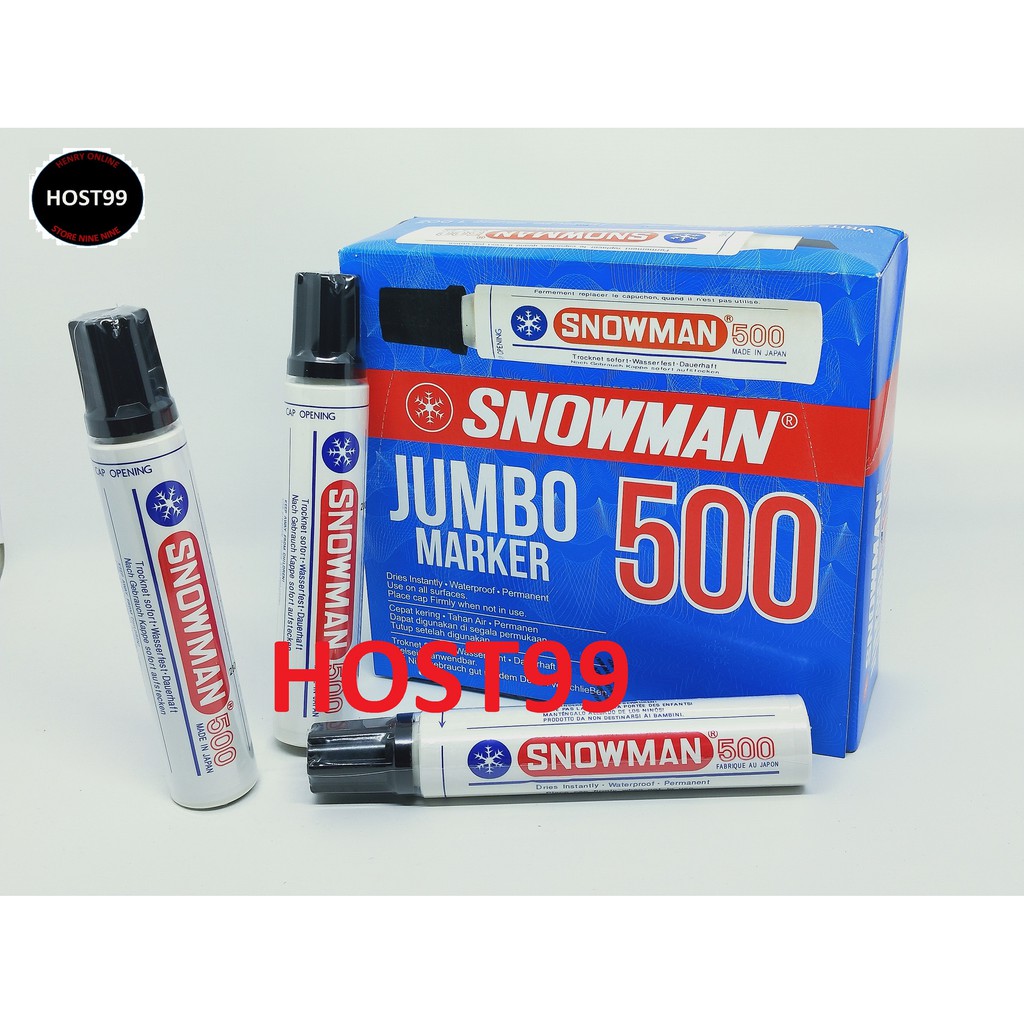 

SPIDOL PERMANENT JUMBO MARKER 500 BLACK PERMANEN BESAR HITAM SNOWMAN