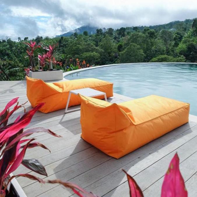 Silahkan Order] Bean Bag - Long - Large - Waterproof ( Just Cover ) - Maroon