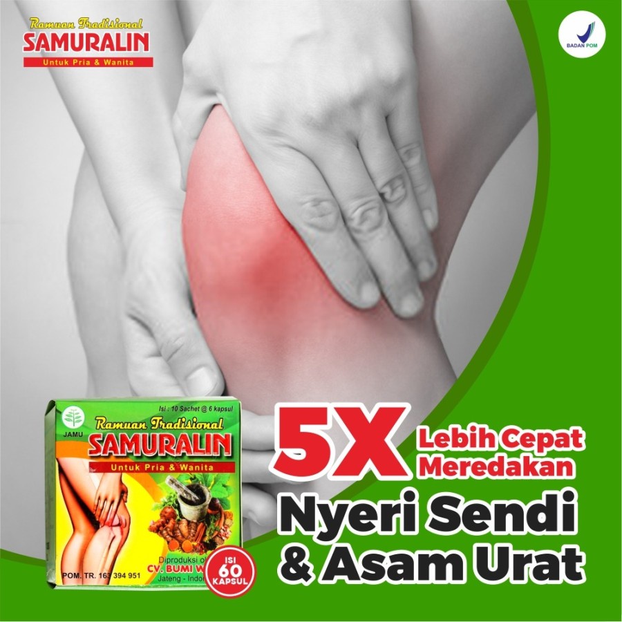 SAMURALIN ORIGINAL - OBAT HERBAL NYERI SENDI PEGAL LINU SAKIT PINGGANG KESEMUTAN ASAM URAT REUMATIK - BPOM / NYERI PINGGANG / OBAT PEGEL LINU ENCOK / AMURALIN ASAMULIN MONTALIN