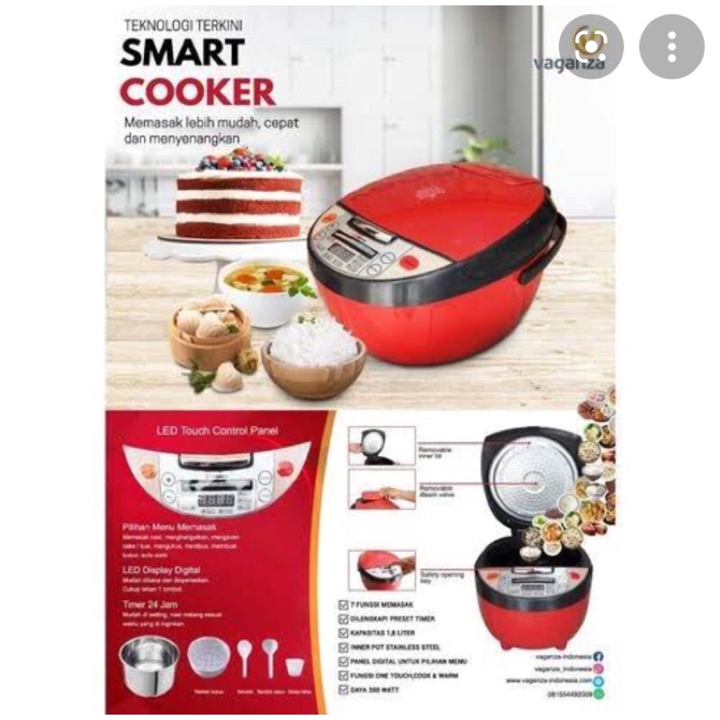 SMARTCOOKER VAGANZA,RICE COOKER VAGANZA | penanak nasi