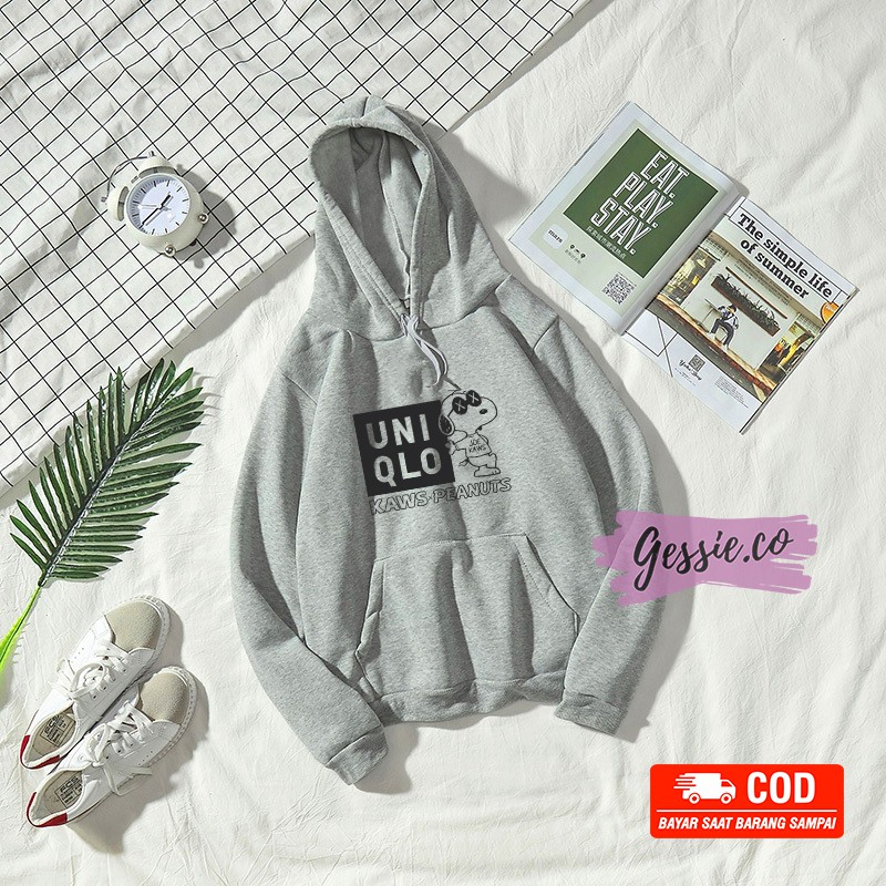 Jaket hoodie Uniqlo kaws x peanuts best quality Unisex-Misty