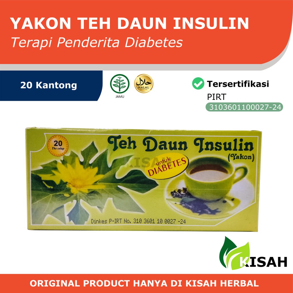 Teh Celup Daun Yakon Insulin 20 Kantong - Obat Kencing Manis Diabetes Penurun Gula Darah Alami