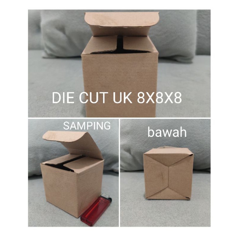 

TERMURAH kardus package polos DIEcut UK 8x8x8 baru