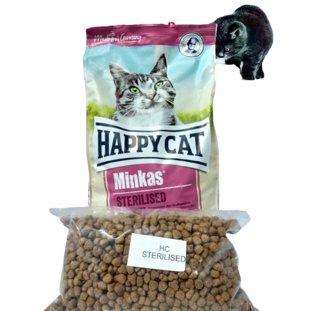 happy cat minkas steril 500g pakan kucing steril