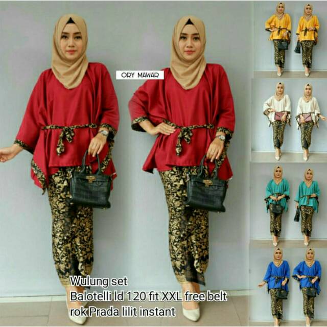Rnb lilit wulung Setelan batik kebaya wanita lilit batik lowo batwing