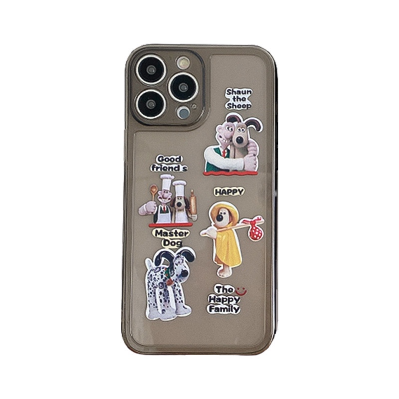 IPHONE Kartun Cook Puppy Dog Hitam Transparan Casing Ponsel Cover Untuk Iphone7 8 PLUS X XR XS 11 12 13 14 PRO MAX SE