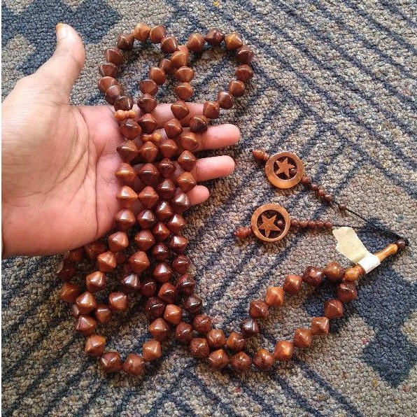 tasbih kokka wajik ± 13 mm ( 13mm ) 99 butir bulan bintang dobel